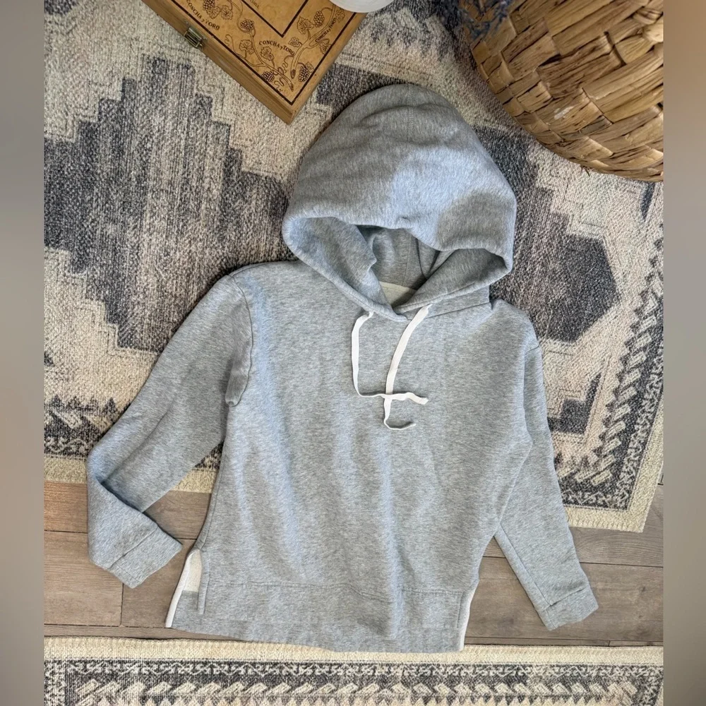 J. Crew Women’s Side Slit Tunic Hoodie Heather Gray Pullover Hoodie Sz Small
